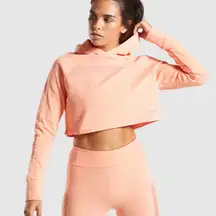 Gymshark‎ women’s Move Cropped Hoodie sour Bellini color size XL