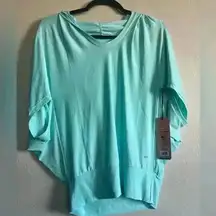 ABS Allen Schwartz Moisture Wicking Hooded Top Short Dolman Sleeve Womens M