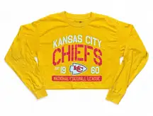 NFL Team Apparel Kansas City Chiefs Yellow Crop Top L