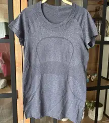 Swiftly Tech Tee short sleeve running contrasting marled size 8 navy