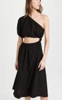 Stateside Poplin Cut-Out Dress Black Midi S