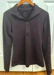 Nike Pro Warm Dri Fit Purple Quarter Zip Up Long Sleeve Shirt size Medium