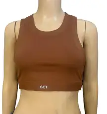 Longline Sports Bra High Neck Racerback Crop Top