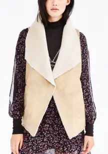 Ecote Sherpa Faux Fur Open Waterfall Drape Vest 