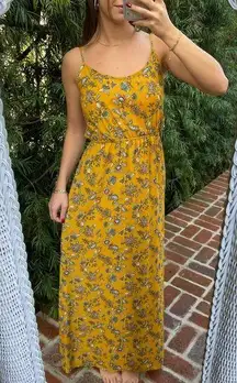 Forever 21 Yellow floral maxi dress sz s