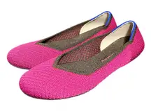 Rothy’s Magenta The Flat Womens Limited Edition Round Toe Textured Size 10