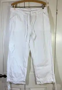 Jones New York Sport White Capri Pants Womens 10‎ Drawstring Crop Cruise READ