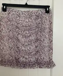 NWOT | Free People women’s Romi lavender mesh ruched‎ zebra ruffle skirt medium