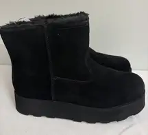 Time and tru women’s black suede platform winter boots size 8