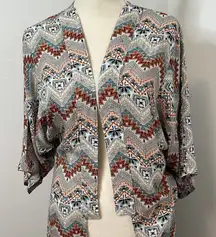 Zada Design southwest pattern long hanging wrap shirt.  Size Small. Soft. Airy.