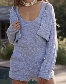 NEW Free People Beach Declan Knit Sweater Romper‎ Cardigan set, M&L