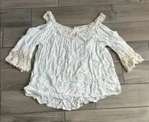 Surf Gypsy Off-Shoulder White Lace Blouse