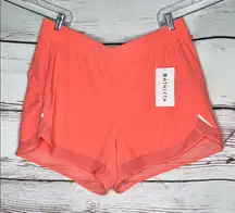 Athleta NWT Size 1X Pink Mesh Racer Run 4” Inseam Athletic Shorts