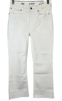 J. Crew Petite 9" demi-boot crop jean in‎ white wash P26 NWT