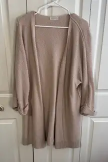 Feather tight knit open front cardigan size small