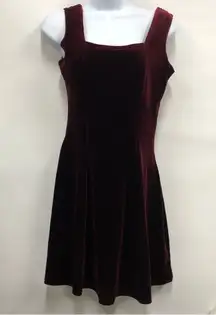 Vintage Luly K velvet dress women’s small maroon 90s sleeveless made in USA