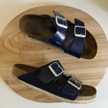 Birkenstock Blue Arizona Made in Germany Slide Sandals 39