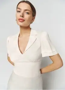 Reformation Solange Top Au Lait Size 0 – Excellent Condition, Feminine Coquette