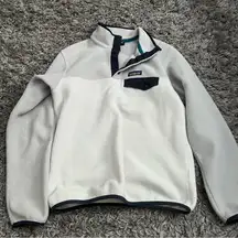 Patagonia synchilla white and grey womens pullover sweater size small
