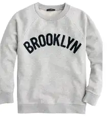 J. CREW Brooklyn NYC Crewneck Sweatshirt Womens Size L Gray Pullover Preppy