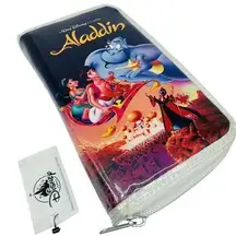 NEW ALADDIN Black Diamond VHS Movie Disney Parks Zip Around Wallet Clutch Bag