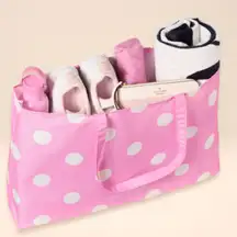 NWT Kate Spade Pink and White Polka Dot Large Tote