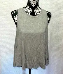 Gray Open Back Super Soft Strechable Tank Top Size Small Muscle Tee.