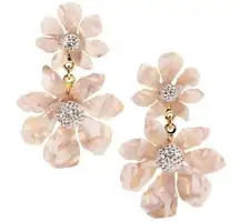 NWOT  crystal floral drop earrings