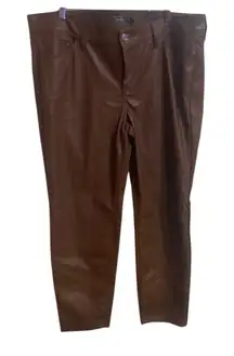 NWT Torrid Perfect Skinny Faux Leather Mid Rise Pant root Beer 18R