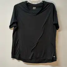 BCG Plus Womens Dri Fit Athletic V-Neck T-Shirt Top Size 2X Black polyester