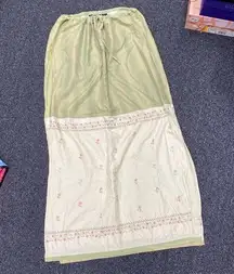 Y2k  boho fairy long maxi skirt  green large 10