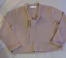 Jones New York womens v-neck lightweight tight knit sweater tan size medium