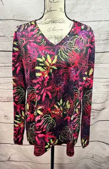 REEL LEGENDS Womens XL Black Neon Fishing Performance Quick‎ Dry Long Sleeve