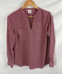 CAbi #5335 Franklin Red Striped Popover Blouse size small