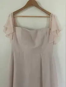 Azazie Square Neck ￼bridesmaid Dress In Rose Petal, Flutter Sleeve Size A14