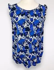 Boden Clara Sleeveless Top Floral Keyhole Neck Medium