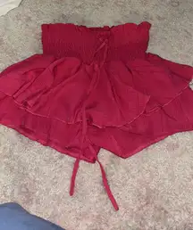 hot pink shein ruffle skort