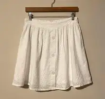 OAK + FORT White Eyelet Skater Skirt