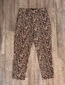 Hayden Pull-on Cropped Pants Womens Size 6 Leopard Animal Print