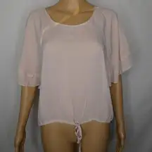 Young Fabulous & Broke Pink Tie Waist T Shirt Top