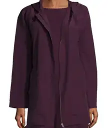 Eileen Fisher Jacket Women Small Purple Hooded‎ Full Zip Lightweight Windbreaker