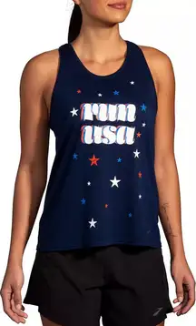 Brooks Women's Run USA Distance Tank 3.0 - Size L‎ - Navy Blue - NWT