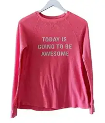 Xhilaration Graphic Pink Cotton Long Sleeves Women’s l Crewneck  Top XS  #1074