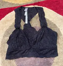 Intimately Free People Galloon Lace Bralette Black Racerback Bra Pullover XS