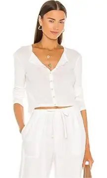 Revolve Vince Cropped Cardigan in Optic White Size Large NWT