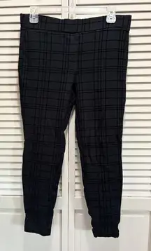 Style & Co Black Plaid Jeggings Size‎ PL Skinny Pockets Mid Rise Elastic Band