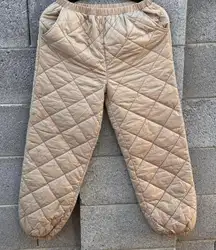 Quilted Puffer Pants Beige Small - Medium