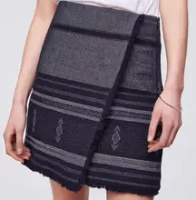 Loft 2 piece SET blazer + skirt twill navy striped fringe