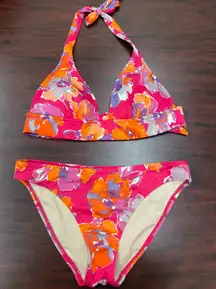 Victoria’s Secret Triangle Floral Bikini Top and Bikini Bottom Size Small