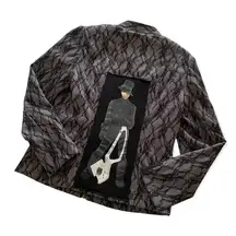 Via Penny Lane Reworked Apparel | Prince Graphic Lace Overlay Jacket Size 8